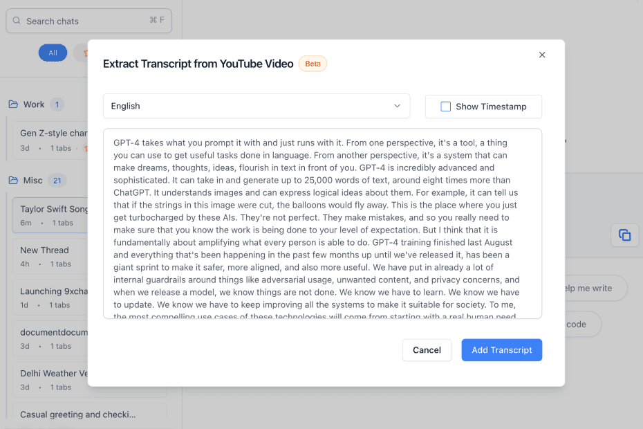 YouTube Transcript